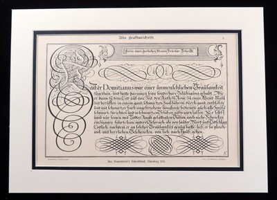 GERMAN GOTHIC FRAKTUR Font Printer Sample Type Alphabet Antique Print