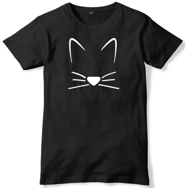Maglietta Meow Cat Kitten Whiskers da uomo divertente unisex