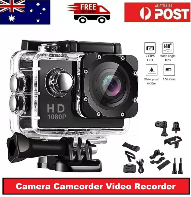 Waterproof Sports Underwater Camera HD 1080P Recorder Camcorder Video Cam Record