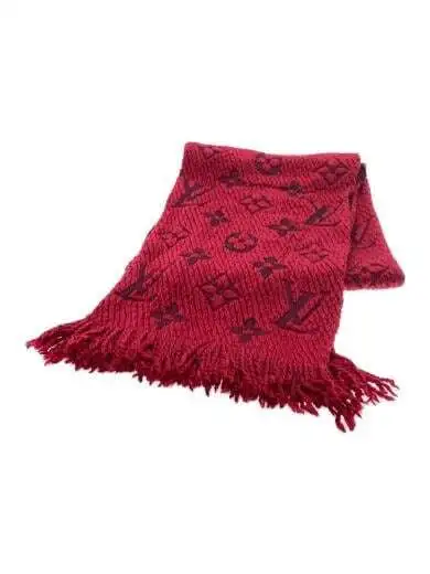HERMES Eshalp Logomania Monogram  RED   Wool   Red   Total Pattern   Ladies