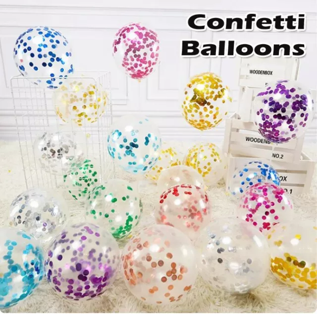 30 Pack Confetti Balloons Latex 12" Decorations Helium Birthday Party Wedd