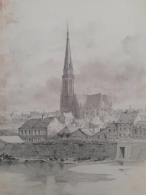 2/ DESSIN A LA MINE DE PLOMB signé Mathilde 1862  ( Mathilde de Mauras