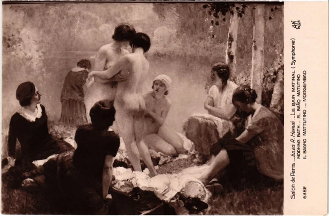 CPA AK Le Bain Matinal - Jules R. Herve SALON DE PARIS (1355543)