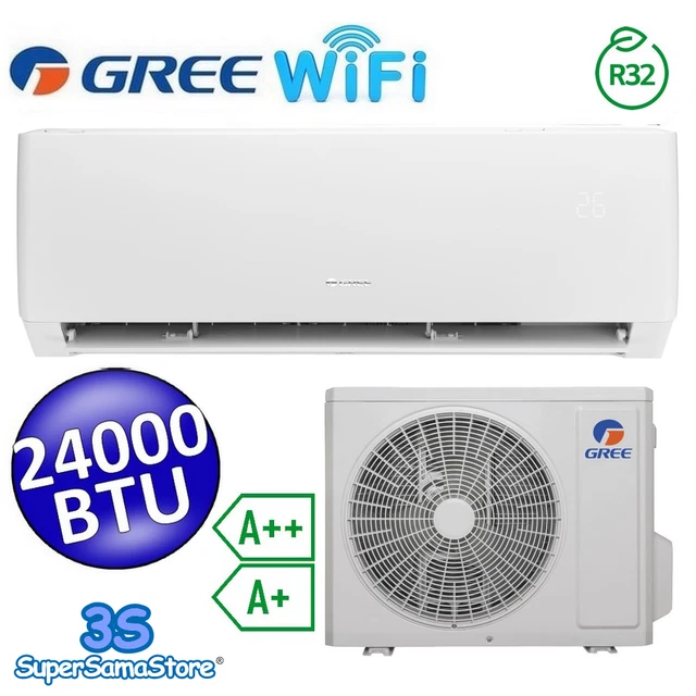 3S Climatiseur Mono Inverter Pular 24000 Btu Classe A++/A+ Fonction Wi-Fi R32