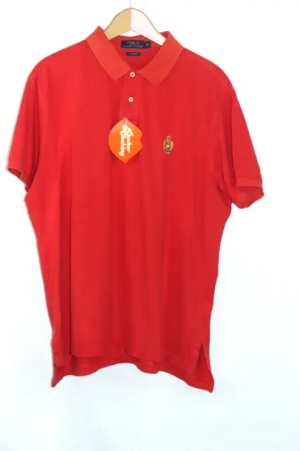 POLO RALPH LAUREN Herren Poloshirt XL kurzärmelig Baumwolle maßgeschneiderte Passform rot