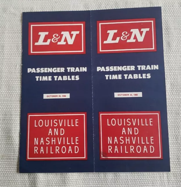 Louisiana & Nashville Railroad Timetable October 30 1966 Vintage