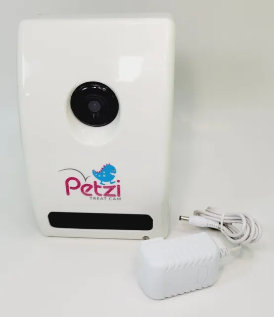 Cámara y monitor de tratamiento PETZI para gatos y perros WiFi blanco (modelo PET0025) FUNCIONA