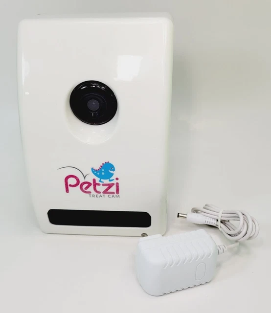 Cámara y monitor de tratamiento PETZI para gatos y perros WiFi blanco (modelo PET0025) FUNCIONA