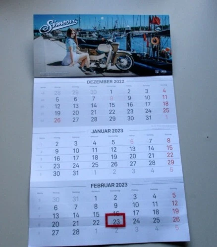 SIMSON KALENDER 2023 3-Monats-Kalender # DDR Mopeds # S51 # Schwalbe