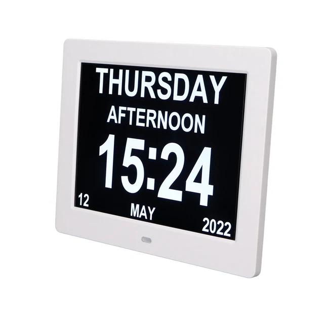 8in Réveil Numérique Cadre Photo 800x600 Grande Réglable Luminosité LCD C