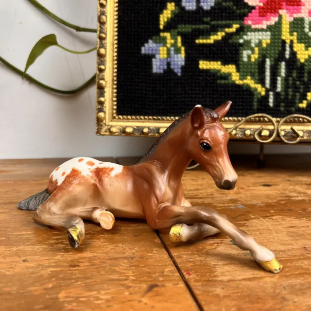 Vtg 97’ Breyer Reeves Horse Ashley Morgan Filly #489 Foal Brown White Speckled