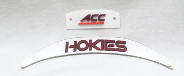 NOS Virginia Tech ACC 3D Rubber Front and Back Bumper Decals  Riddell Speed