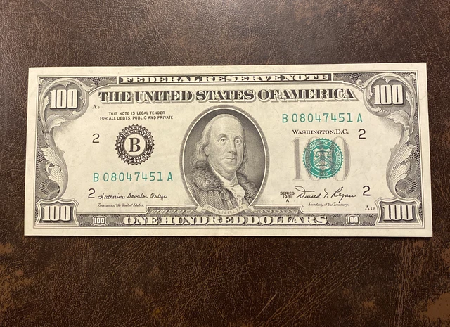 1981-A $100 Federal Reserve Note New York - Light Circulation