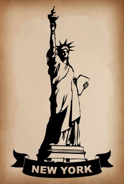 Dekoschild - New York Freiheitsstatue -Schild Bild Geschenk Amerika Liberty Deko