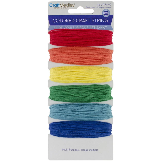 Mulitpurpose Colored Craft String 29.5'/Pkg-Brights -GC019-B