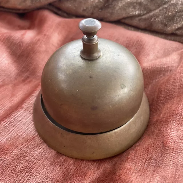 Vintage Old Brass Shop Counter Bell Hotel  Reception Loud Ringer