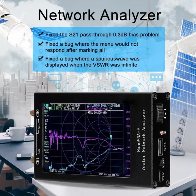 Analyseur de Réseau 50KHz-1000MHz Écran Tactile Analyseur D'Antenne MF HF V1295