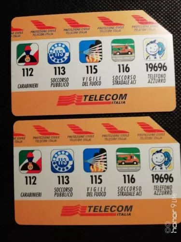Schede Telefoniche Nr. 2 Alto Ad. "Protezione Civile e Telecom" Anno 1997.
