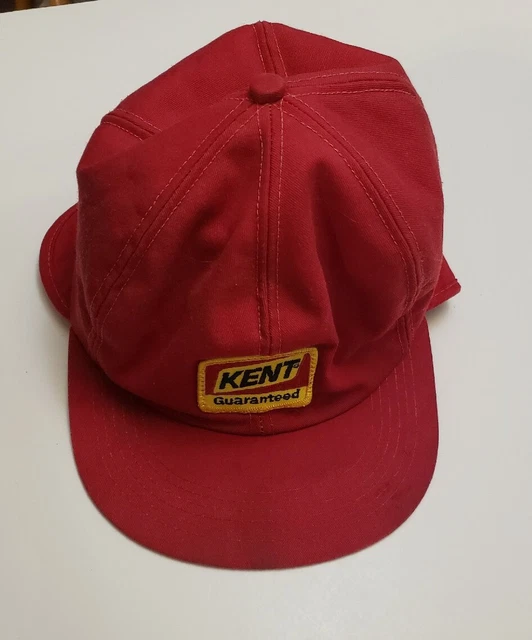 Vintage KENT Feeds Red Ear Flap Muff Farming Winter Patch Hat K-Brand K-Products