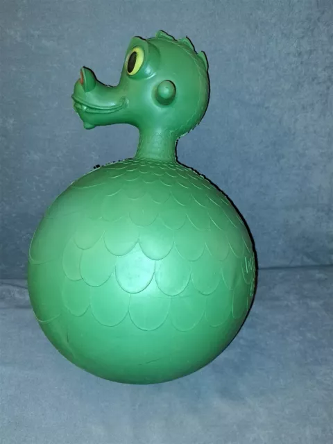 Vintage Dragon Hop Hippity Hoppity Rubber Bounce Toy 1960's