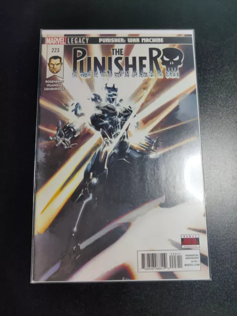 The Punisher #223 Marvel Comics (2018) Punisher War Machine Armor Clayton Crain