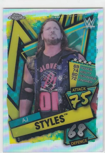 Aj Styles 2021 Topps Chrome Slam Attax Wwe - Refractor  - 2