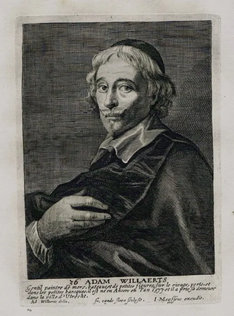 1680 - Adam Willaerts Painter Holland Portrait Copperplate Engraving