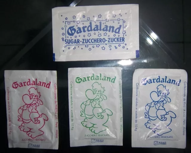 4 Diverse Bustine Di Zucchero - Gardaland - Vuote - Da Collezione