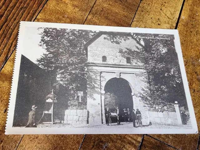 Vtg Unmailed Norreport Halmstad Sweden Postcard Lithograph Photo of City Gate