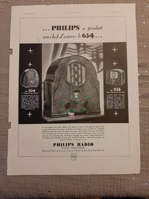 Publicité de presse ancienne Philips de 1933 - Old paper advertisement