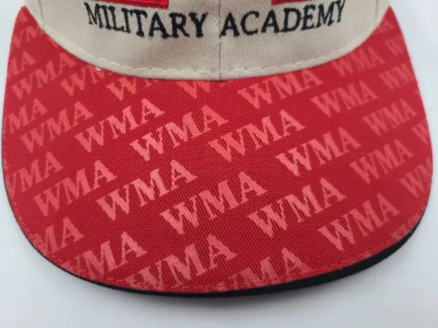 Vintage Wentworth Military Academy Strapback Adjustable Hat Cap Men Beige Red 3