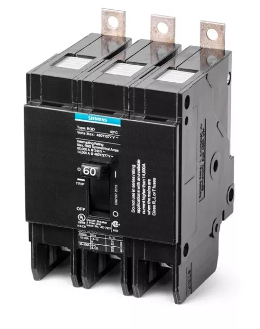 NIB - Siemens - BQD360 - Molded Case Circuit Breaker - 60A, 3-Phases, 480V