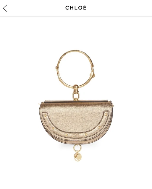 NWT CHLOE NILE Gold Bracelet Bag Minaudiere Bronze Clutch Cross