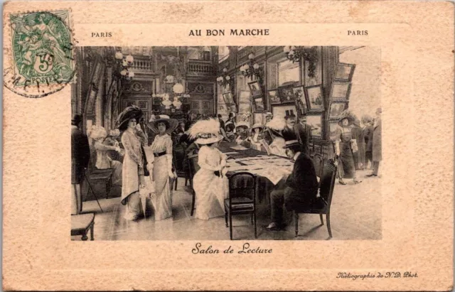 *52094 cpa Paris - Au Bon Marché - Salon de lecture