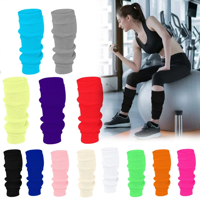 COMFYLOT & KK TRADERS Scaldamuscoli Donna In Acrilico - Stile Anni '80, Tinta Unita, Altezza Regolabile - Per Balletto, Danza, Pattinaggio, Cosplay E Outfit Invernali - Colore Rosa Confetto, Taglia 4-6