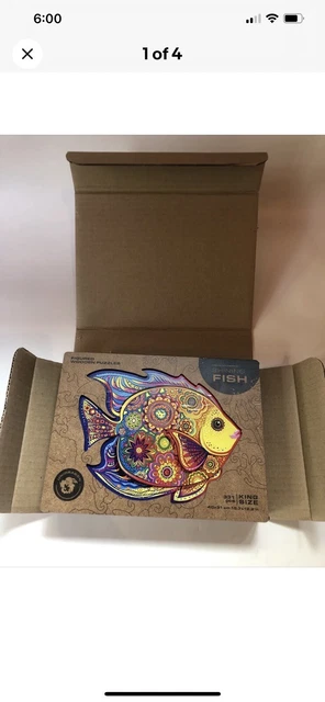 Unidragon King Size Figured Wooden Jigsaw Puzzle “Shining Fish” Brand New