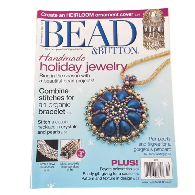 Libro de artesanía de joyería Bead & Button u diciembre 2012 edición 112