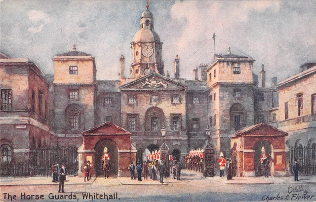 Cpa Illustrator / Signature / Charles Flower / The Horse Guards Whitehall