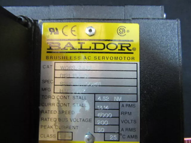 BALDOR ELECTRIC CO. D121-153-02 Used W049/1100-1 - BRUSHLESS AC SERVO MOTOR