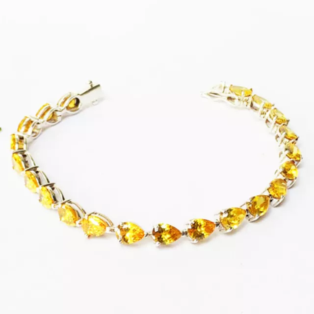 925 Sterling Silver Citrine Bracelet Handmade Jewelry Gemstone Bracelet 3