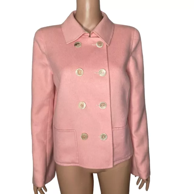 Oscar De La Renta Neiman Marcus Blazer Womens 8 Pink Cashmere Silk Barbiecore 3