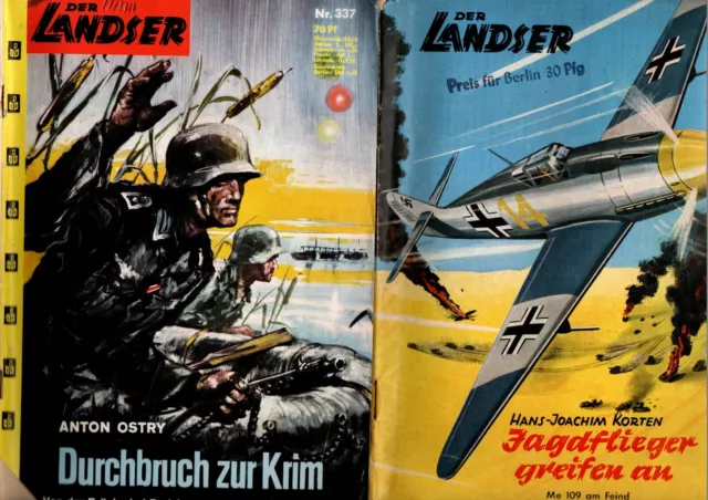 Alte Ausgaben Landser  79+163+171+337+andere Seite18  Erstausgabe/Retro/Konvolut