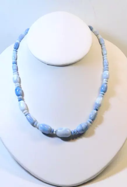 Jay King DTR Mine Finds Sterling Silver Blue Opal Graduated Bead Necklace