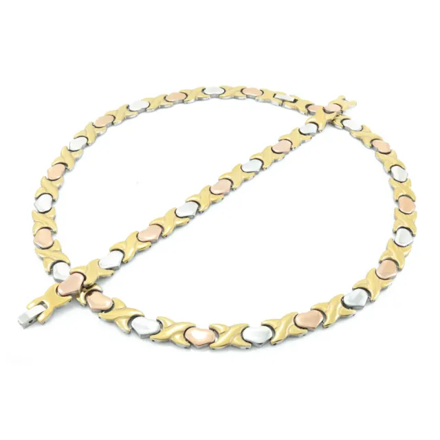 Wholesale LOT Hugs Kisses 11mm 14K Gold Tone Stainless Steel Necklace Bracelet