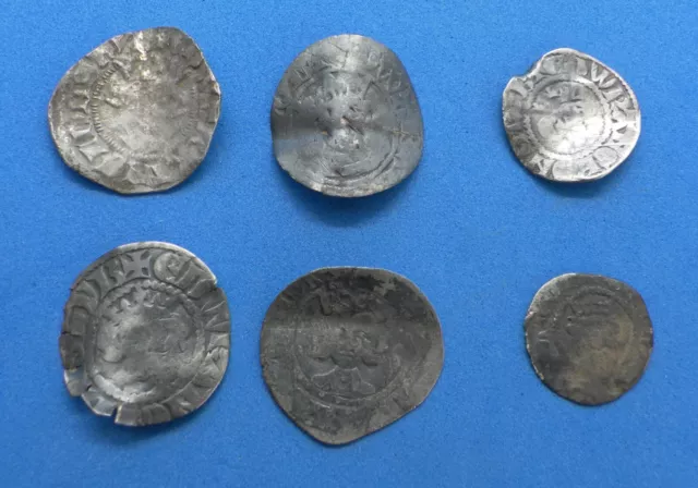 English silver hammered coins.  Metal detecting finds.