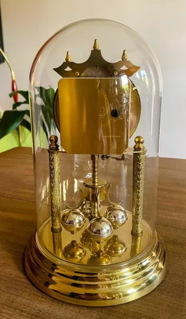 Vintage German Brass Acctim Quarz Torsion Clock- Circa 80s-Battery powered-9" H 2