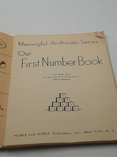 Rare 1965 Unused Noble New York Public School Math Book Our First Number Book 3