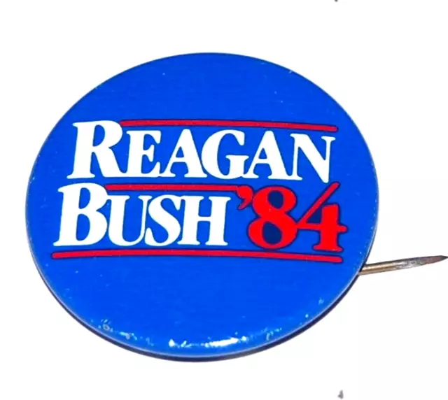 1984 RONALD REAGAN GEORGE BUSH campaign pin pinback button political president