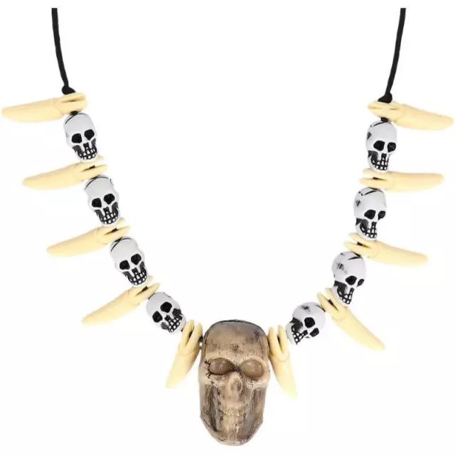 Boland Skull Tooth Necklace Adult Halloween Fancy Dress