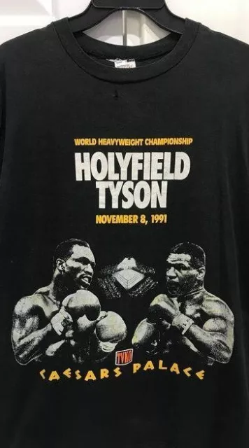 Vintage Style Iron Mike Tyson vs holyfield boxing 1991 classic t-shirt S-3XL